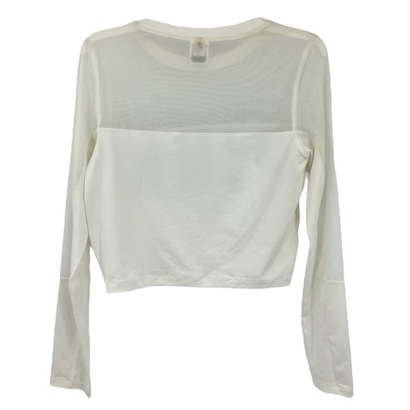 Pink Victoria's Secret  Pink Sheer White Long Sleeve Crop Top Color White M New - Picture 2 of 6